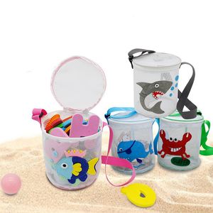 Kids Toys Beach Bag Shell Collection Handbag Storage Bags Crab Whale Design Mesh Bucket Tote Portable Organizer Cartoon Sand Pouch INS No Sand