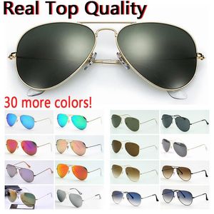 Top Quality pilot luxury Eyewear Sunglasses Men Women fashion Real Glass for Male Female with Leather Box Gafas De Sol Para Hombre