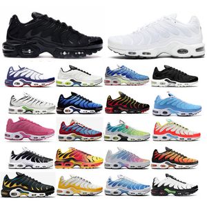 Mens Tn Plus Women Running Shoes Triple Black White Rainbow Hyper Blue Supernova Brushstroke Camo Men Trainers Outdoor Sports Sneakers Emon Lime Bumblebee True