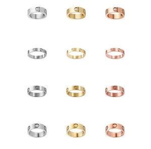 50%off 4mm 5mm titanium steel silver love ring men and women rose gold jewelry for lovers couple rings gift size 5-11 high