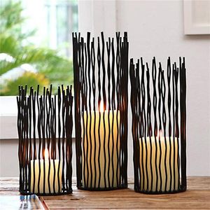 Wholesale black tealight candles for sale - Group buy Hollow Black Bohemian Style Metal Desk Stand Candle Holders Wedding Candlestick Morocco Tealight Holder Home Decoration193v