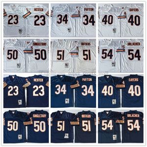 Vintage Football Jerseys 34 Walter Payton 40 Gale Sayers 50 Singletary 51 Butkus 54 Brian Urlacher 72 Perry Hampton Stitched Jersey