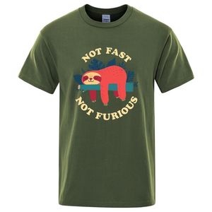 Not Fast Not Furious Cartoni animati Stampa T-shirt da uomo Traspirante Top di marca Street Fashion Tshirt Mens Casual Summer T-shirt 220608