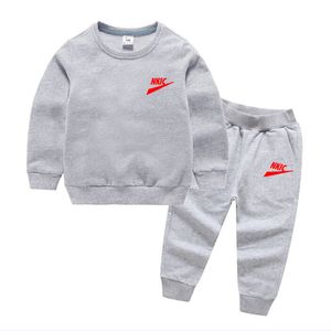 2022 Spring Autumn Baby Boys Girls Sets Clothes Children Cotton Sports Jacket Pants Toddler Fashion Clothing Kids Gray Tracksuits