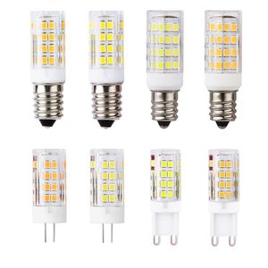 Wholesale g9 led bulb halogen resale online - Bulbs G9 G4 E14 LED Bulb W AC220V Corn Lamp SMD LEDs White Warm Replace Halogen