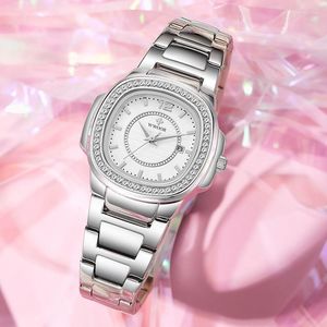 Mulheres de luxo clássicas assistem top Brand Silver Bracelet Watches Ladies Diamond Diamond Wrist Gift Relogio Feminino Wristwatches