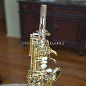 NY JUPITER JPS B Flat Soprano Saxophone Brass Musical Instrument Silver Plated Body Gold Lacquer Key Sax med Case Mouthpiece216L