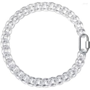 Chokers cool transparent kedja akryllås choker halsband för kvinnor män hip hop kubansk enkel punk pendell trendiga smycken elle22