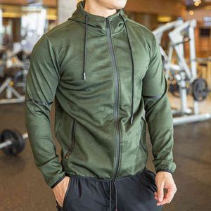 Winter camouflage Running JACKET Hooded Men Sport fitnESS Gym training Outdoor climbing hood Coat Cycling Sportswear Male L220704