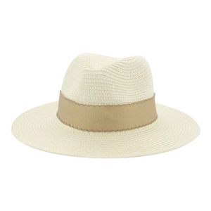 Berretti Cappello da spiaggia Cappelli per donna Uomo Paglia Protezione solare Panama Cachi Bianco Nero Lusso Casual Fascia a nastro Secchio DonnaBerretti