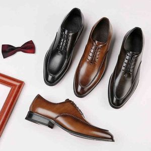 HBP Business Dress Skórzowe buty męskie biuro młodzieżowe w brytyjskim stylu dżentelmen's Oxford Derby Size39-45 220729