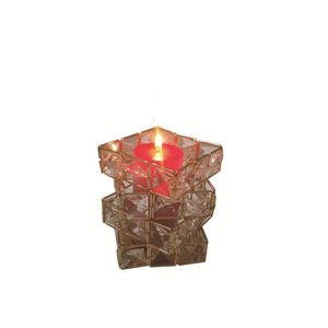 Ljusstakar europeiska geometriska ljusstake romantisk levande ljus middag järn dekoration bröllop hem kristall kub candcandle