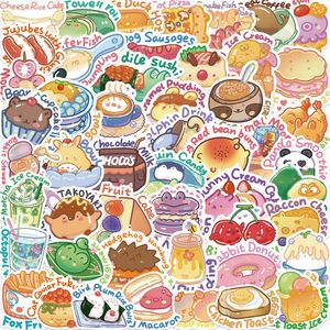 Pack of 50Pcs Wholesale Cartoon Food Stickers No-Duplicate Waterproof For Luggage Skateboard Notebook Helmet Water Bottle Phone Car decals Kids Gifts