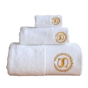 AHSNME 80 x 160 cm weißes Badetuch aus Baumwolle für den Spa-Club, die Sauna, den Schönheitssalon, das kostenlose individuelle Namenshandtuch 220616