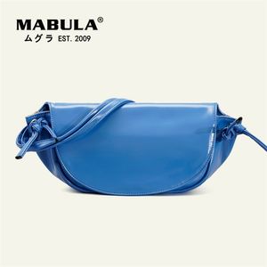 Mabula Half Moon Stylish Women Shoulder Bags Spring Chic Liten Tote Handväskor täcker Flip High Quality Phone Purse 220815