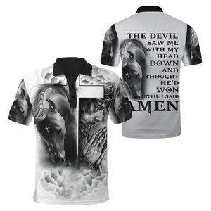 Polos masculinos Plstar Cosmos 3D camisetas impressas cavalos e camisa de Jesus Men para mulheres de rua de verão feminino