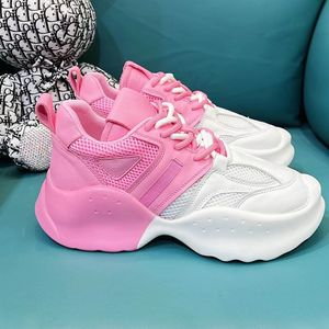 Rainbow Color Ladies Dress Shoes Round Toe Lace Up Mesh Pu Sole Casual Shoes Retro Wild Mountaineering Running Shoes Casual Shoes Sports Shoes Flat Shoes