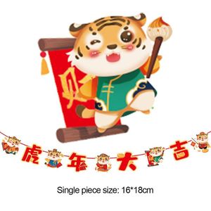 Party Decoration Chinese Spring Festival Pull Flag Paper Letter Long Red Decorations For Home Year Ornament Door OrnamentsParty