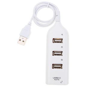 Mini USB High Speed ​​4-Port 4 Port USB Hub Sharing Switch för iPhone Mobiltelefoner PC Bluetooth-högtalare Vit/svart