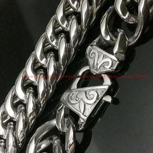 Chains 16mm Heavy Mens Chain Boys Necklace Double Curb Cuban Link 316L Stainless Steel 7-40 Inch OptionalChains