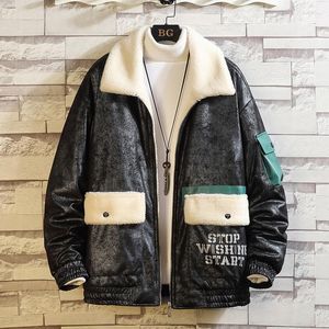 Men's Down & Parkas Bomber Jacket Black White Winter Thick Warm Fleece Teddy Coat For SportWear Hoodies Phin22