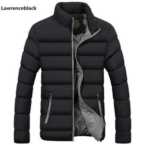 Brand homens parka algodão acolchoado jaqueta de inverno masculino jaqueta quente cor de cor sólida colar zíper de grossa homens de espessura no parka t200319