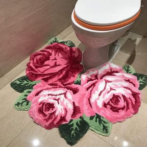 Carpets Arrival Beautiful And Soft Rose Rrug For Bathroom Rug Stool Toilet Bath Mat U Shaped Red Blue Pink Purple