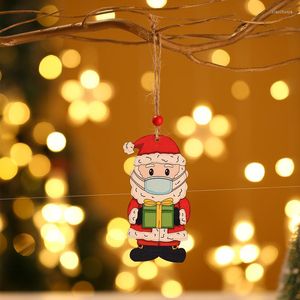 Juldekorationer trähängen träd Santa masker kreativa för äldrelychristmas