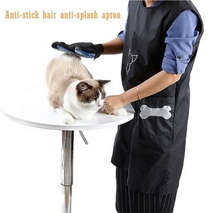 Nylon Pet Beautician Work Clothes Apron For Dog Cat Bath Hairdressing Grooming Anti Sticking Smock Clothes Pet Store Robe Dress 201007