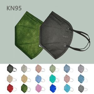 Morandi Color KN95 Mask Factory 95% Filter Färgrik aktiverad Kol Andning Andningsventil 6 Skiktdesigner Face Shield White Ear Straps Partihandel