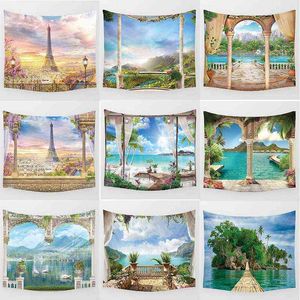 New Fashion Beauty Lake View Wall Art Arazzo Tappeto rettangolare Decor Home J220804