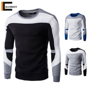 Men's Sweatshirt Casual Fashion Hoodies Slim Fit Pullover Male Long Sleeve Streetwear Patchwork Quality Sweatshirts 220325