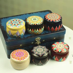 Candy Tin Box Candle Jar Empty Tinplate Can Drum Shape Chocoate Cookies Storage Vintage Wedding Favor Gift Box ZZB15177