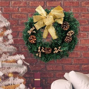 Flores decorativas Wreaths Fela Handmade Christmas Wreath Simulation Tree Decoration Pine Cone Flower Ring Door and Window PingingDecoration