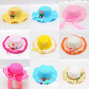 barn hatt hatt sommar halm hatt barn baby 2-5 år gammal barn spets andningsbart mesh