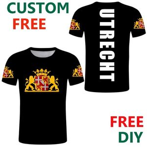 Utrecht Dutch province flag Free Custom Netherlands city T shirt Men Emblem DIY states activity Shirts Name Number 220616