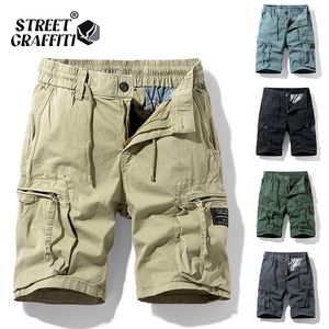 Frühling Männer Baumwolle Cargo-Shorts Kleidung Sommer Casual Reithosen Bermuda Mode Strand Hosen Los Cortos Kurze 220325