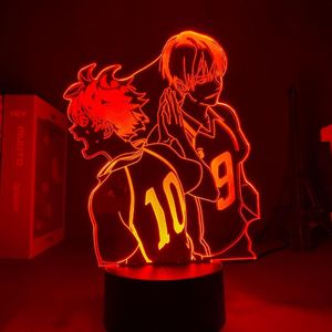 Luci notturne Lampada 3D Figura anime Haikyuu Sensore di movimento Luce Regalo di San Valentino Illuminazione natalizia Decorazione Camera da letto Luce notturna Bambino