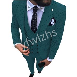 Ismarlama Tek Düğme Groomsmen Çentik Yaka Erkekler Damat Smokin Düğün Takım Elbise / Balo / Akşam Yemeği Adam Blazer (Ceket + Pantolon + Kravat + Yelek) W992