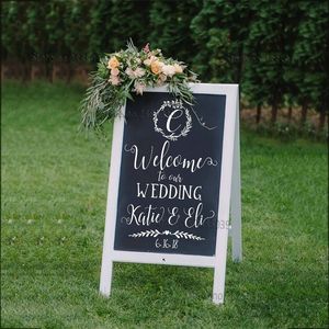 Personalized Welcome to our Sign For Chalkboard Decal Removable Wedding Decor Custom Name Date Vinyl Sticker LC845 220621
