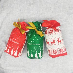 50pcs Merry Christmas Gift Bag Christmas Candy Packing Bags Santa Claus Gifts Pouch Xmas Tree Hanging Decoration Pouches BH7161 TYJ