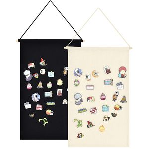 Jewelry Pouch Bags Pin Display Pennant Banner Enamel Lapel Pin Badge Flag Plain Blank Rectangle Canvas Wall Hanging Home Decoration