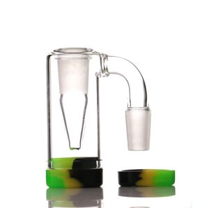 Catcher de cinzas de vidro radiante de 14 mm com recipiente de silicone de 7 ml