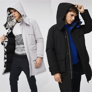 OBRIX COOL DUCK Down Filler Jacket Casual Style Hooded Tickets Full Sleeve Streetwear Basic Jacket For Men 201128