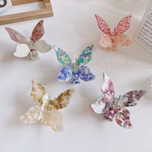 Colorful Butterfly Shape Clamps Korean Acetate Hair Claw Women Girls Fashion Bath Ponytail Hair Clip Headwear Large 11cm