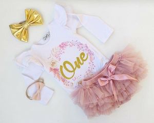 Kleidungssets Baby Mädchen 1. Geburtstag Outfit Frühling Herbst Ein Jahr Party Cake Smash Tutu Rock Langarm Rüschen Schöne Kleidung SetKleidung