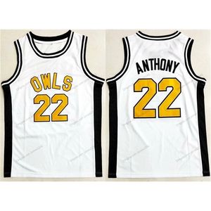 Nikivip özel retro carmelo Anthony #22 baykuş Towson lise basketbol forması erkekler dikişli beyaz boyutta S-4XL Herhangi bir isim ve numara en iyi kalite