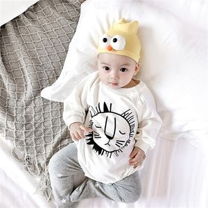 Milancel Baby Clothing Set Cute Lion Bodysuit and Leggings 2 PCS Baby Boys Suit Toddler Girl Bodysuit Set LJ201223