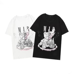 Мужские футболки High Street Graphic Tees Teddy Bear Хлопковая футболка с принтом Повседневная хип-хоп с коротким рукавом