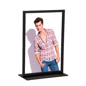 Rostfritt stål Metallfotoram A4 A3 Metal Poster Display Stand Advertising Etikett Holder Rack Restaurang Bord Meny Stand